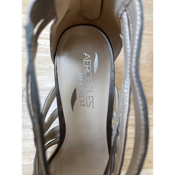 Aerosoles Women's Metallic Silver Cage Heel Zipper Shoes Size 7 NWOT - Picture 8 of 12